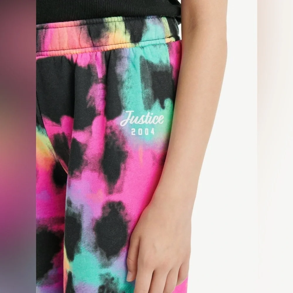 Justice Girls Fleece Wide Leg Pants Multicolor